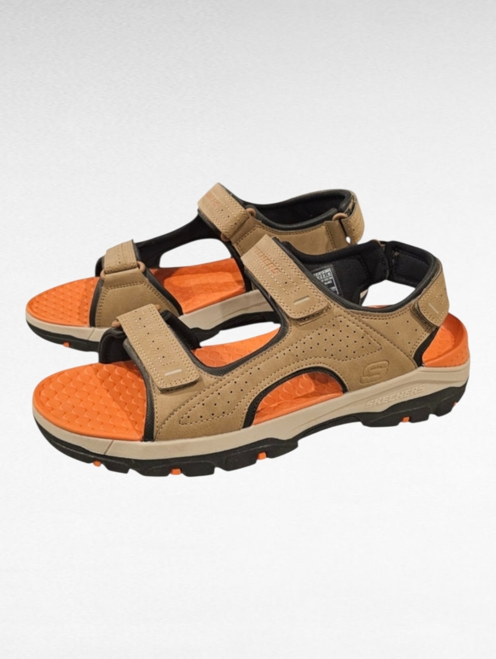 Skechers Men's Tresmen Garo Sandals Relaxed Fit Luxe Foam 204105 Tan Size 13